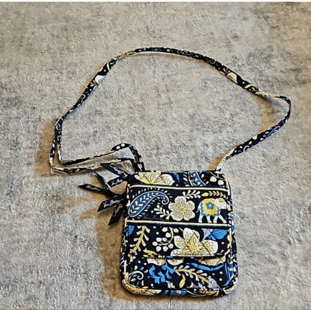 Vera Bradley Crossbody Bag - Navy and Gold Floral